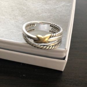 David Yurman X Crossover Ring with 18k Gold size 6